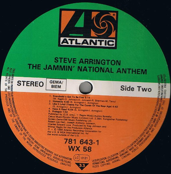 Steve Arrington - The Jammin' National Anthem (LP, Album) 18054
