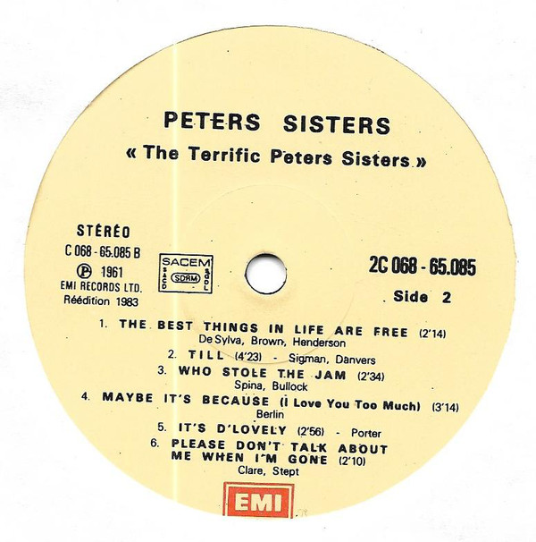 The Terrific Peters Sisters* Feat Virginia Vee With Geoff Love and His Orchestra With The Williams Singers - The Terrific Peters Sisters (LP, Album, RE) 18383