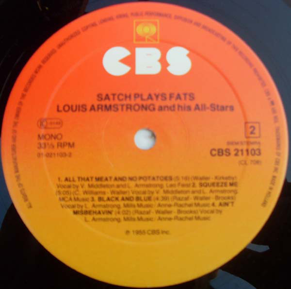 Louis Armstrong - Satch Plays Fats (LP, Mono, RE) 18193