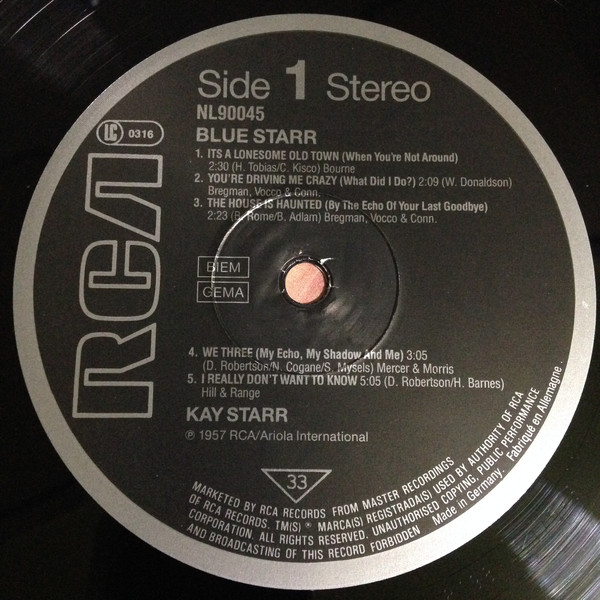 Kay Starr - Blue Starr (LP, Album, RE) 18434