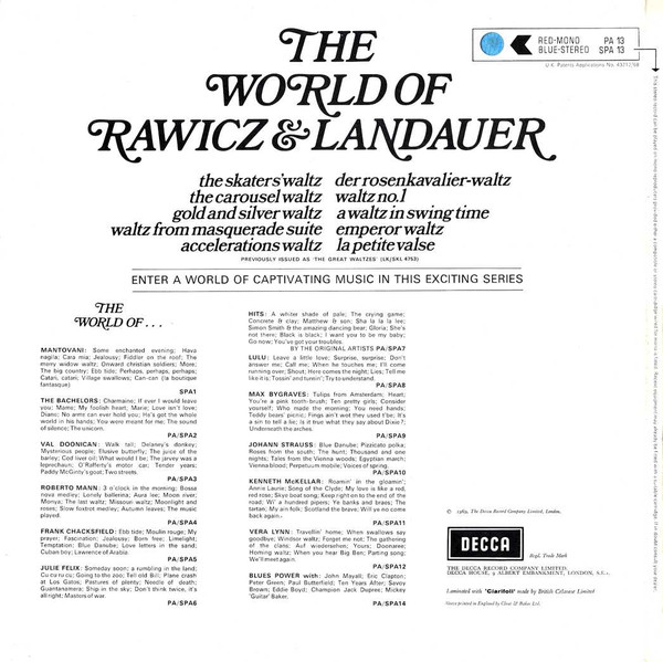 Rawicz and Landauer - The World Of Rawicz and Landauer (LP) 15131