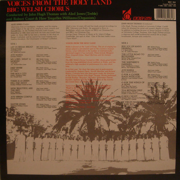 BBC Welsh Chorus Conducted By John Hugh Thomas With Aled Jones - Voices From The Holy Land (LP, Blu) 17421