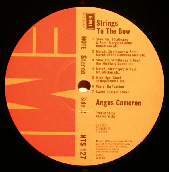 Angus Cameron - Strings To The Bow (LP, Album) 17810