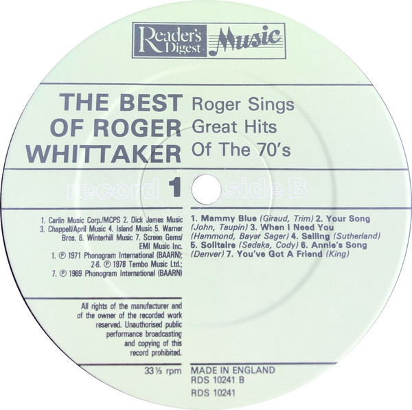 Roger Whittaker - The Best Of (Box, Comp + 4xLP, Comp) 17412