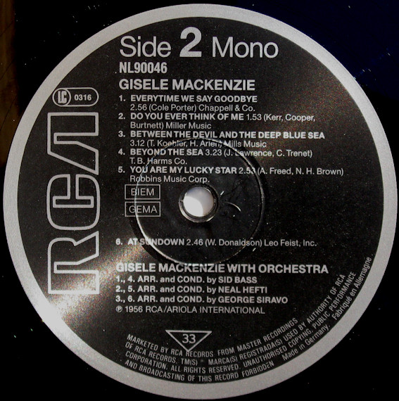 Gisele MacKenzie - Gisele MacKenzie (LP, Album, Mono, RE) 18573
