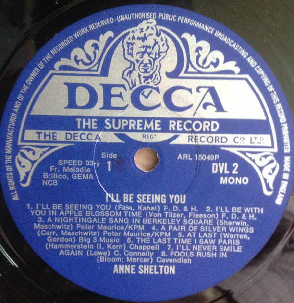 Anne Shelton - I'll Be Seeing You (LP, Comp, Mono) 18544