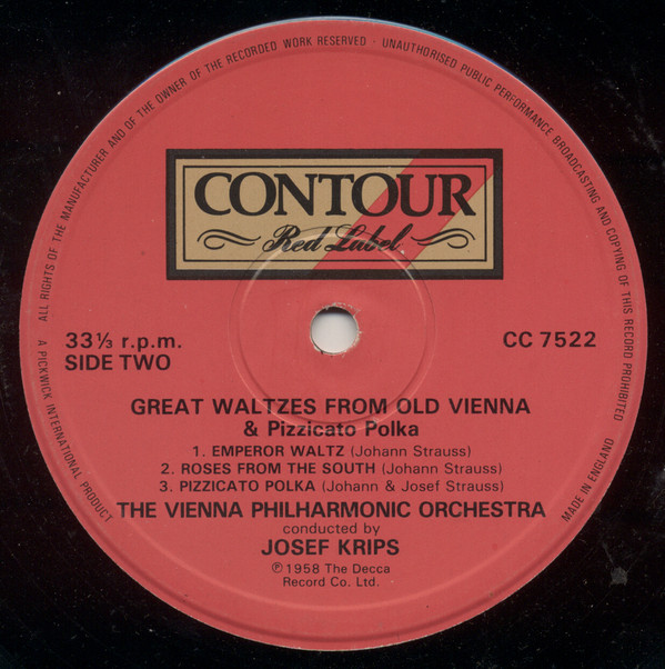 Strauss*, Josef Krips, The Vienna Philharmonic Orchestra* - Great Waltzes From Old Vienna (LP) 17955