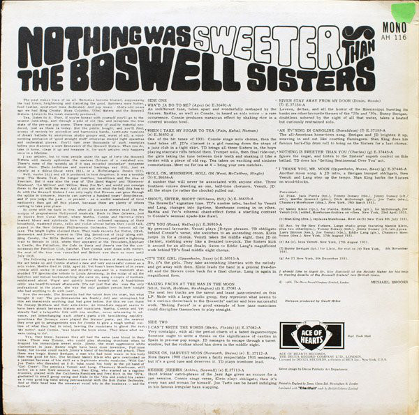 The Boswell Sisters - Nothing Was Sweeter Than The Boswell Sisters (LP, Comp, Mono) 18523