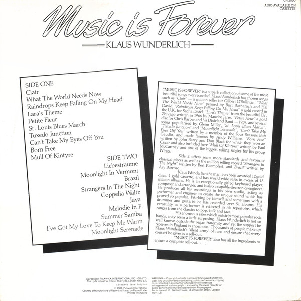 Klaus Wunderlich - Music Is Forever (LP) 18109