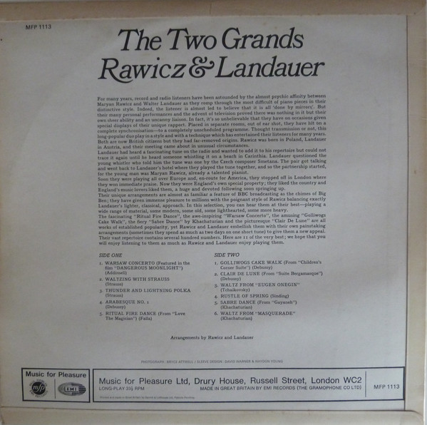 Rawicz and Landauer - The Two Grands (LP, Album, Mono) 18124