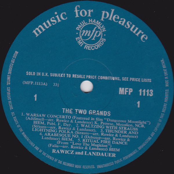 Rawicz and Landauer - The Two Grands (LP, Album, Mono) 18125