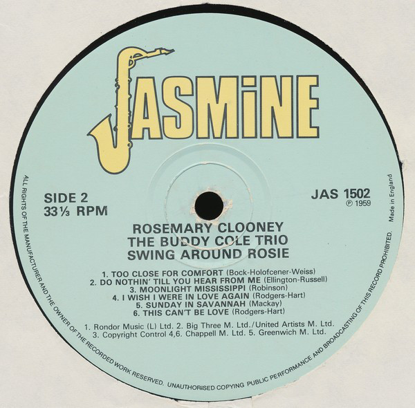 Rosemary Clooney With The Buddy Cole Trio - Swing Around Rosie (LP, RE) 18415