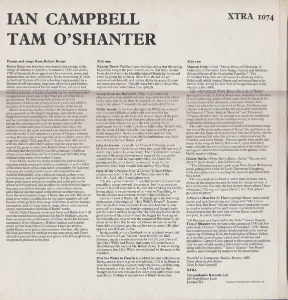 Ian Campbell (2) - Tam O'Shanter (Songs and Poems By Robert Burns) (LP, Album) 17877
