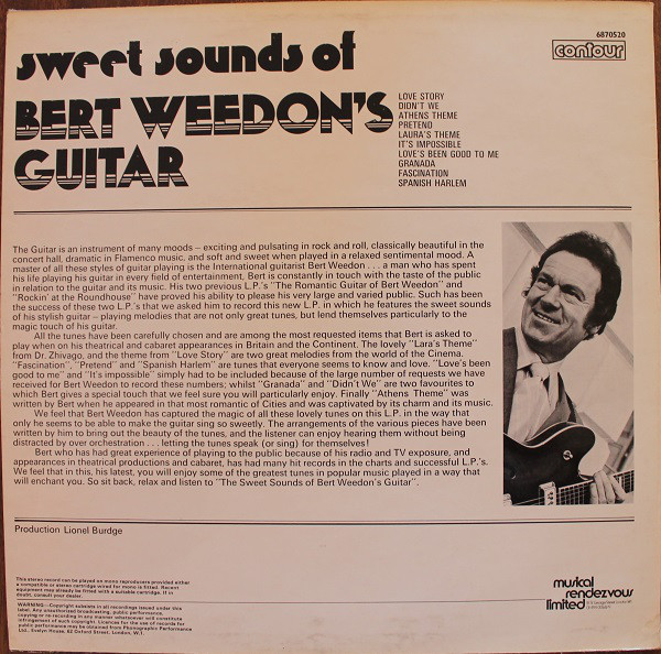 Bert Weedon - Sweet Sounds Of Bert Weedon's Guitar (LP) 15420