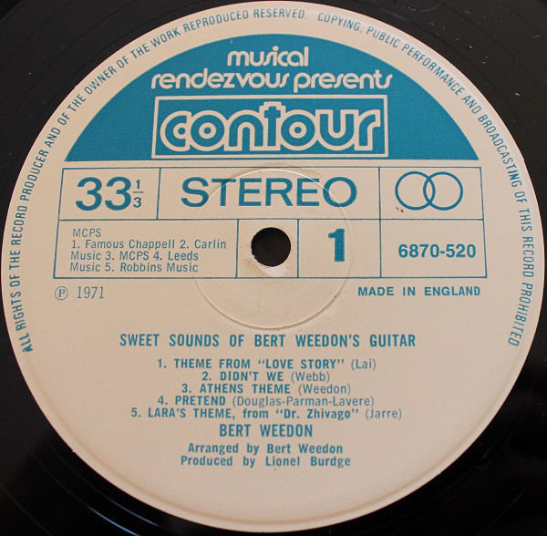 Bert Weedon - Sweet Sounds Of Bert Weedon's Guitar (LP) 15421