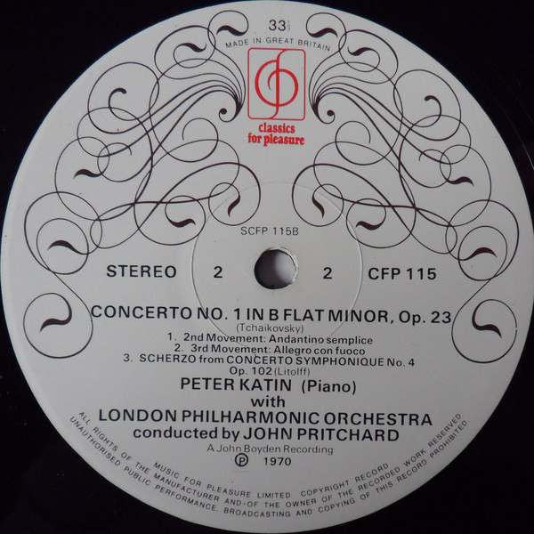 Peter Katin, London Philharmonic Orchestra*, John Pritchard - Tchaikovsky - Piano Concerto No.1 / Litloff - Scherzo (LP, Album, RE) 17545