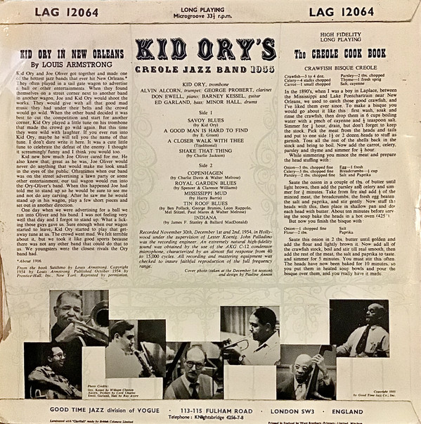 Kid Ory's Creole Jazz Band* - 1955 (LP, Album) 18239