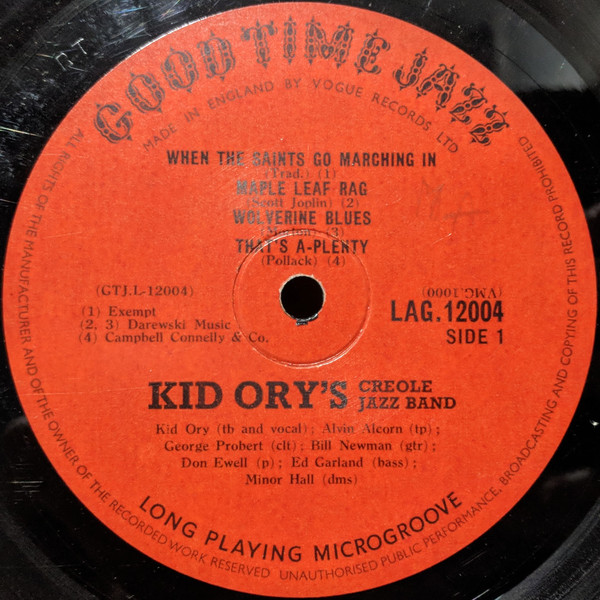 Kid Ory's Creole Jazz Band* - 1954 (LP, Album) 18144