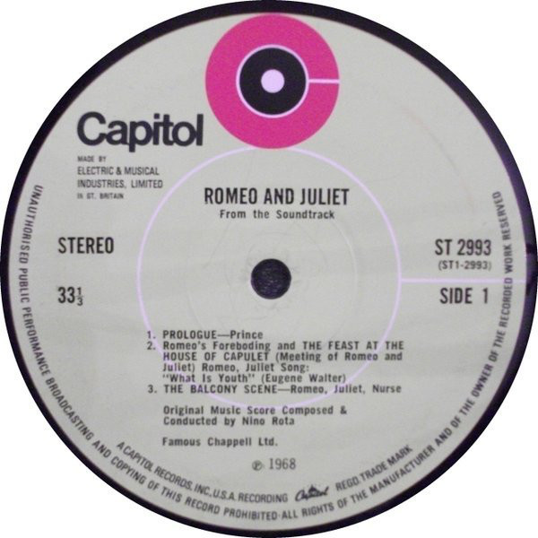 Nino Rota - Romeo and Juliet (LP, Album, RP) 16536