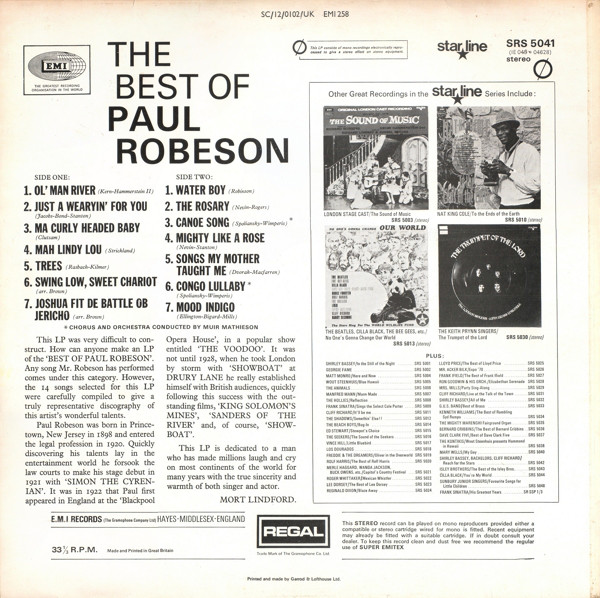 Paul Robeson - The Best Of Paul Robeson (LP, Comp, Non) 18104