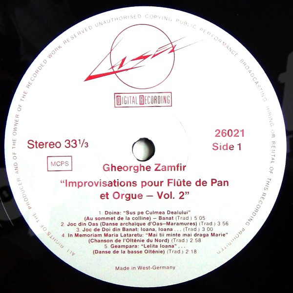 Gheorghe Zamfir - Improvisations Pour Fl√ªte De Pan Et Orgue Vol. ‚Äì 2 (LP, Album) 17452