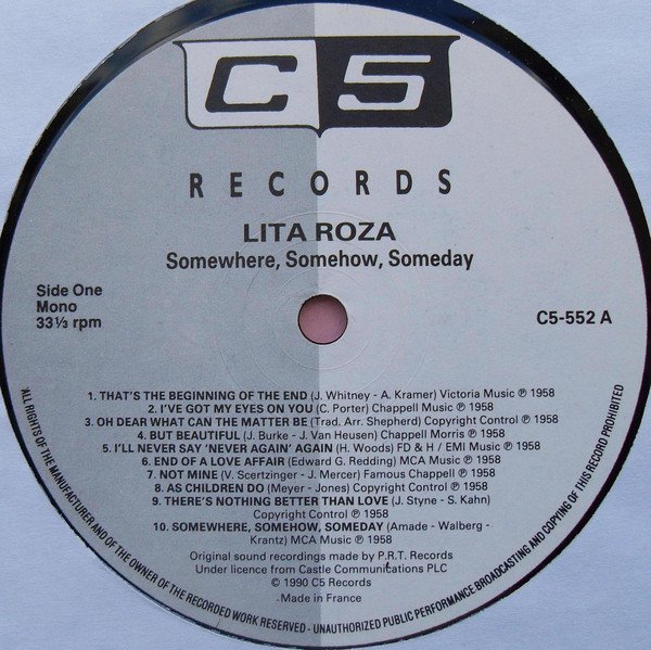 Lita Roza - Somewhere, Somehow, Someday (LP, Comp, Mono) 18551