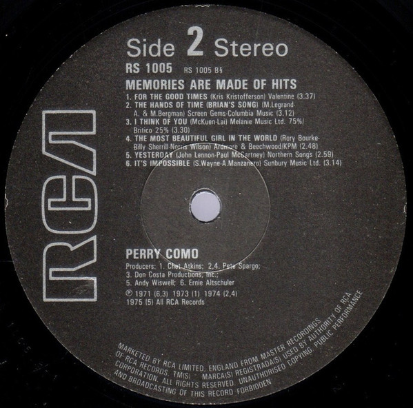 Perry Como - Memories Are Made Of Hits (LP, Comp) 17933