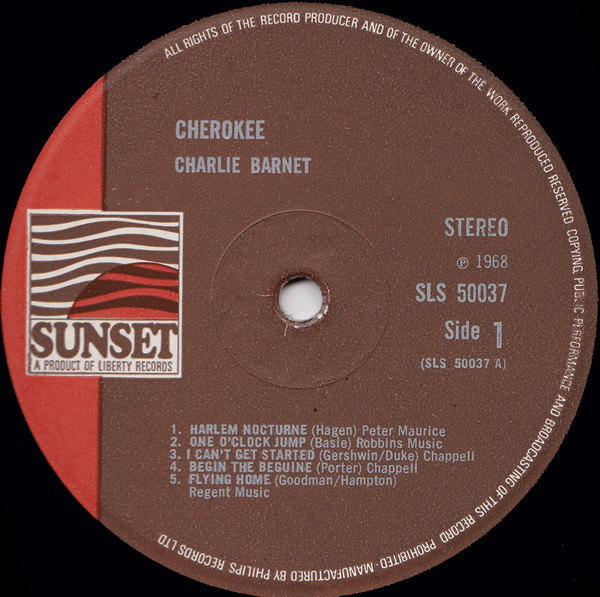 Charlie Barnet - Cherokee (LP, Comp, Mono) 18290
