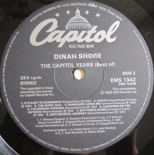 Dinah Shore - The Capitol Years (Best Of) (LP, Comp) 18601