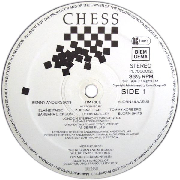 Benny Andersson, Tim Rice, Bj‚àö‚àÇrn Ulvaeus - Chess (2xLP, Album) 25976