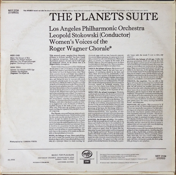 Holst* - Leopold Stokowski Conducting The Los Angeles Philharmonic Orchestra* - The Planets (LP) 18942