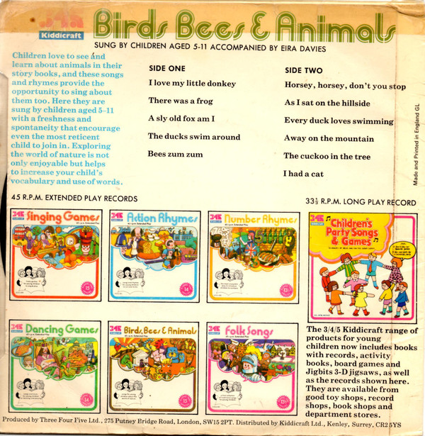 Children Accompanied By Eira Davies - Birds, Bees And Animals (7") 19802