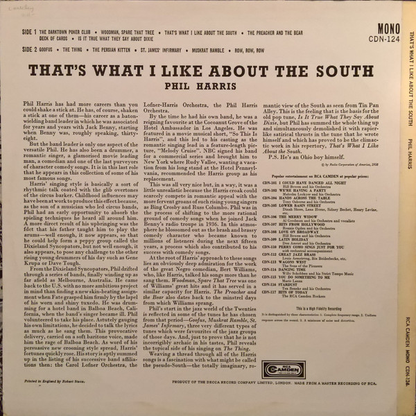 Phil Harris - That's What I Like About The South (LP, Album, Mono) 19383