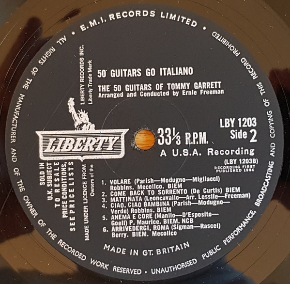 The 50 Guitars Of Tommy Garrett - 50 Guitars Go Italiano (LP, Album, Mono) 18911