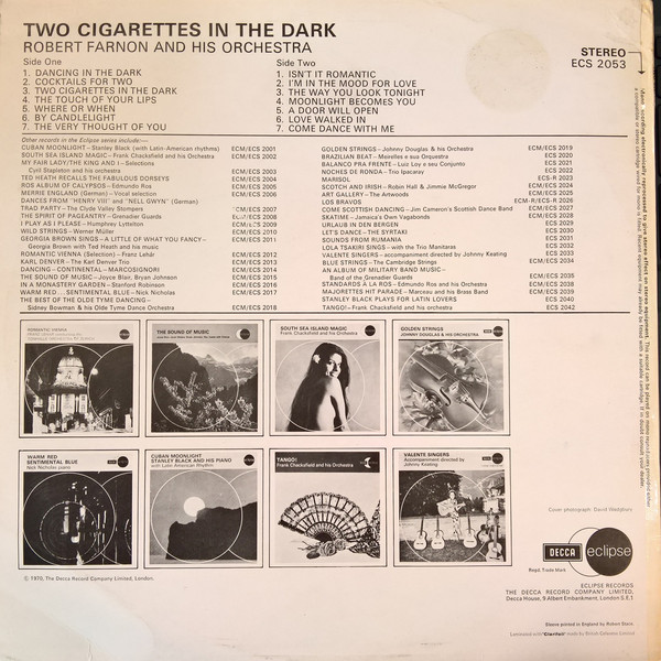 Robert Farnon And His Orchestra - Two Cigarettes In The Dark (LP, Album, RE) 18623