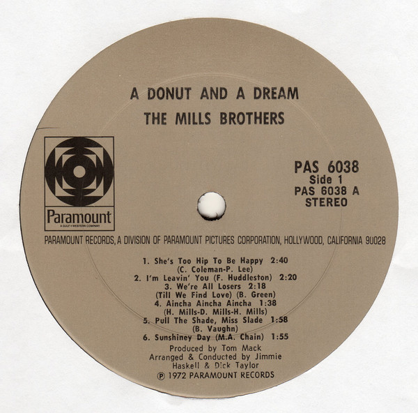 The Mills Brothers - A Donut And A Dream (LP, Album, Ter) 19343