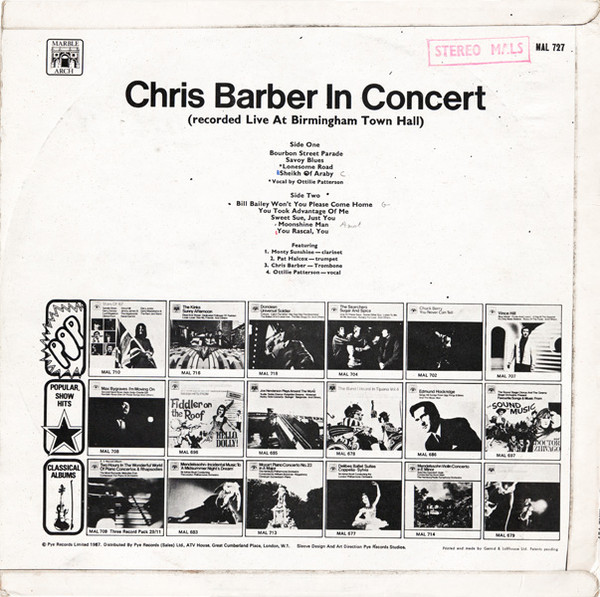 Chris Barber's Jazz Band - Chris Barber In Concert (LP, Album, RE) 20136