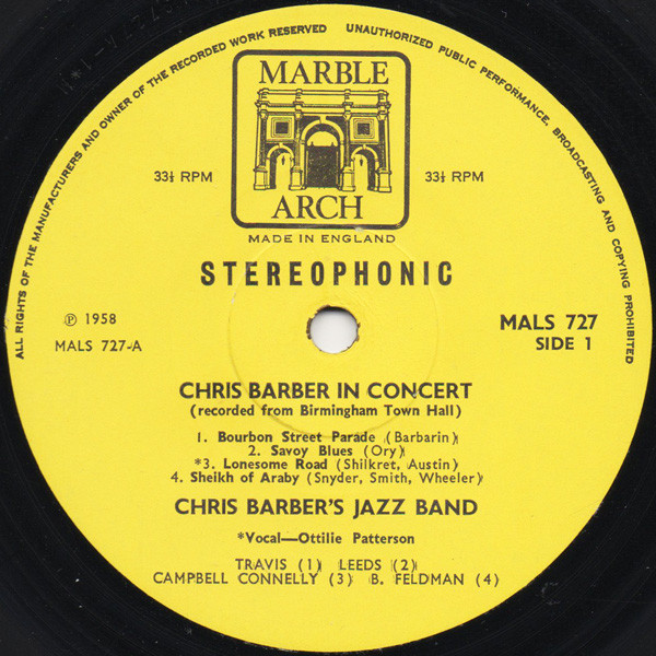 Chris Barber's Jazz Band - Chris Barber In Concert (LP, Album, RE) 20137