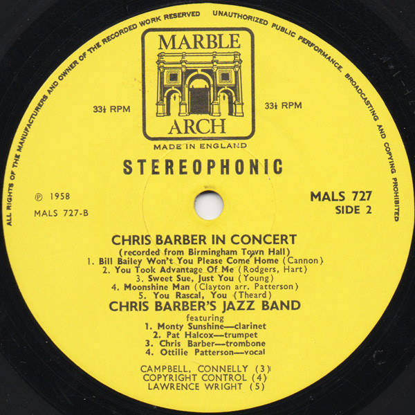 Chris Barber's Jazz Band - Chris Barber In Concert (LP, Album, RE) 20138