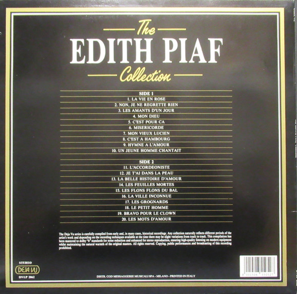 Edith Piaf - The Edith Piaf Collection - 20 Golden Greats (LP, Comp, RE) 19471
