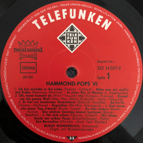 Klaus Wunderlich - Hammond Pops 6 (LP, Album) 25432