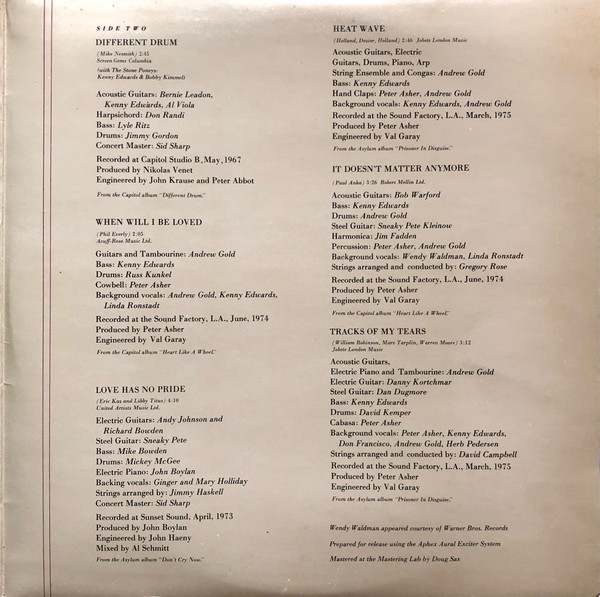 Linda Ronstadt - Greatest Hits (LP, Comp, Gat) 19048