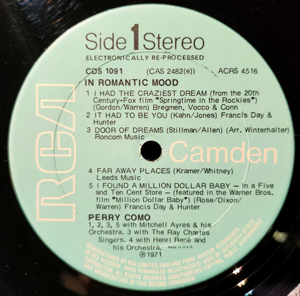Perry Como - Perry Como Sings / In Romantic Mood (LP) 19272