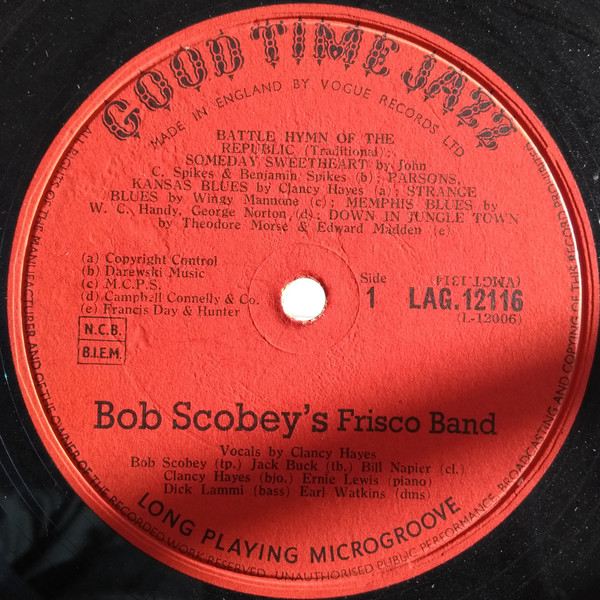 Bob Scobey's Frisco Band - Bob Scobey's Frisco Band (Vol. 4) (LP, Album) 21051