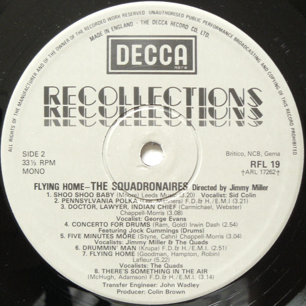 The Squadronaires - Flying Home (LP, Album, Mono) 19213