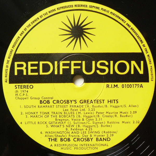 Bob Crosby - Bob Crosby's Greatest Hits (LP, Comp) 20983