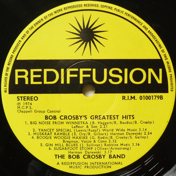 Bob Crosby - Bob Crosby's Greatest Hits (LP, Comp) 20984