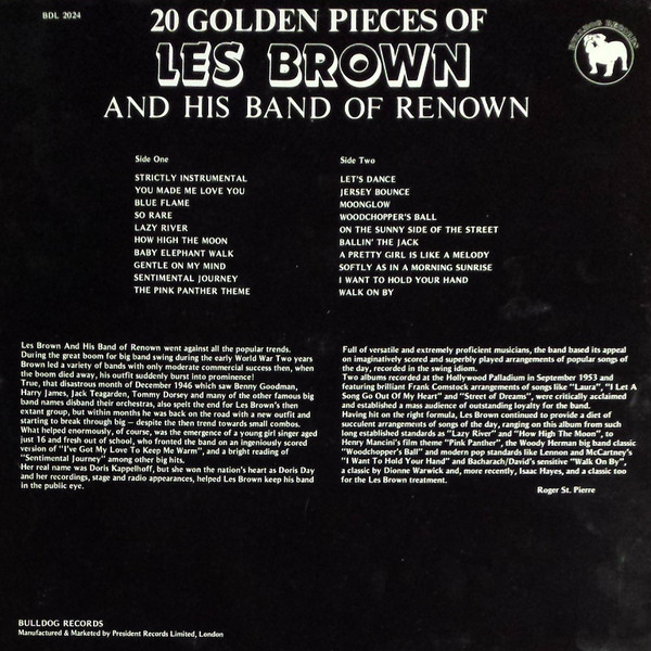 Les Brown And His Band Of Renown - 20 Golden Pieces Of Les Brown (LP, Comp) 21256