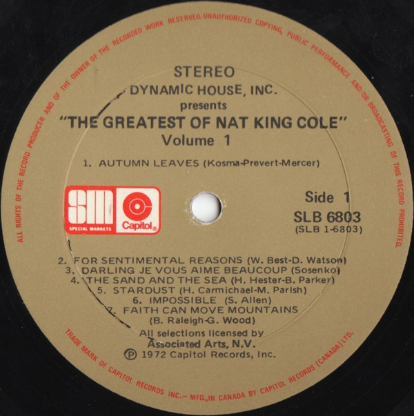 Nat King Cole - The Greatest Of Nat King Cole (2xLP, Comp, Mono, Gat) 19441