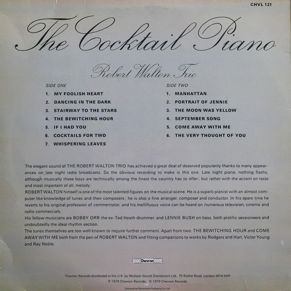 Robert Walton Trio* - The Cocktail Piano (LP, Album) 18727